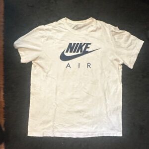 Nike Air White Tee with Blue Logo